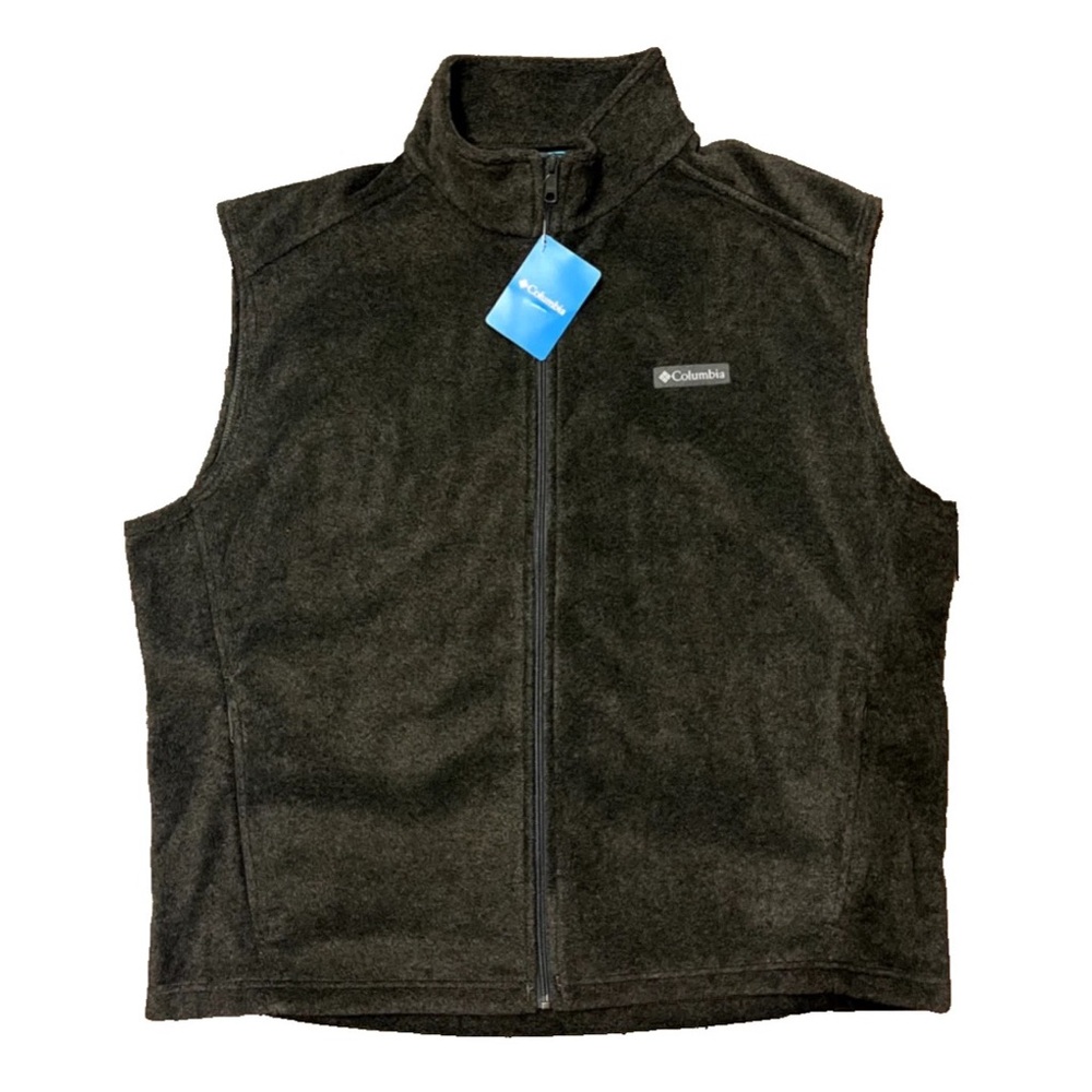 NEW! Columbia Sportswear Charcoal Fleece Vest‎ Mens XL NWT Hiking Golf Fall